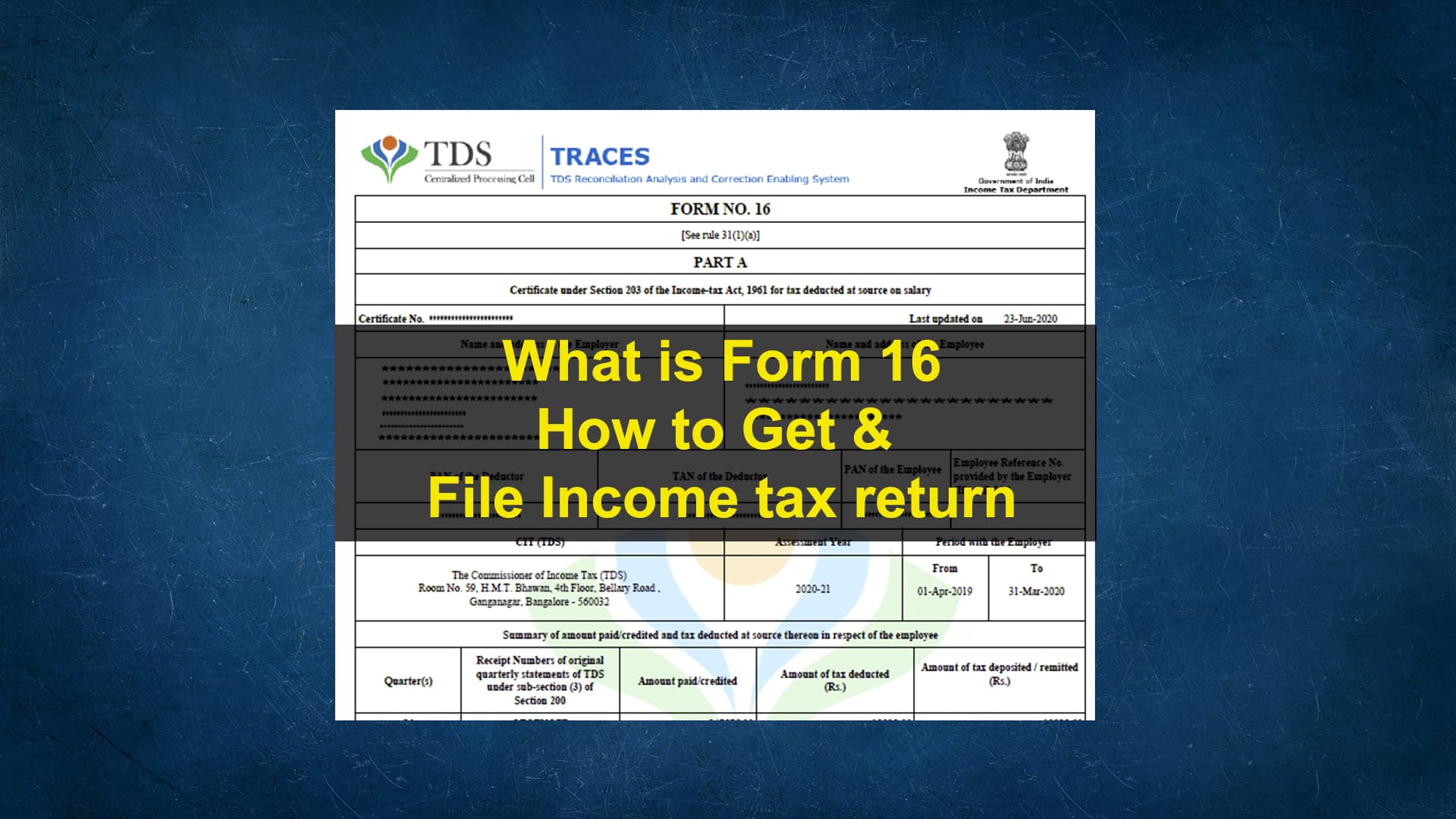 What is form 16 | How to get & file Income tax return
