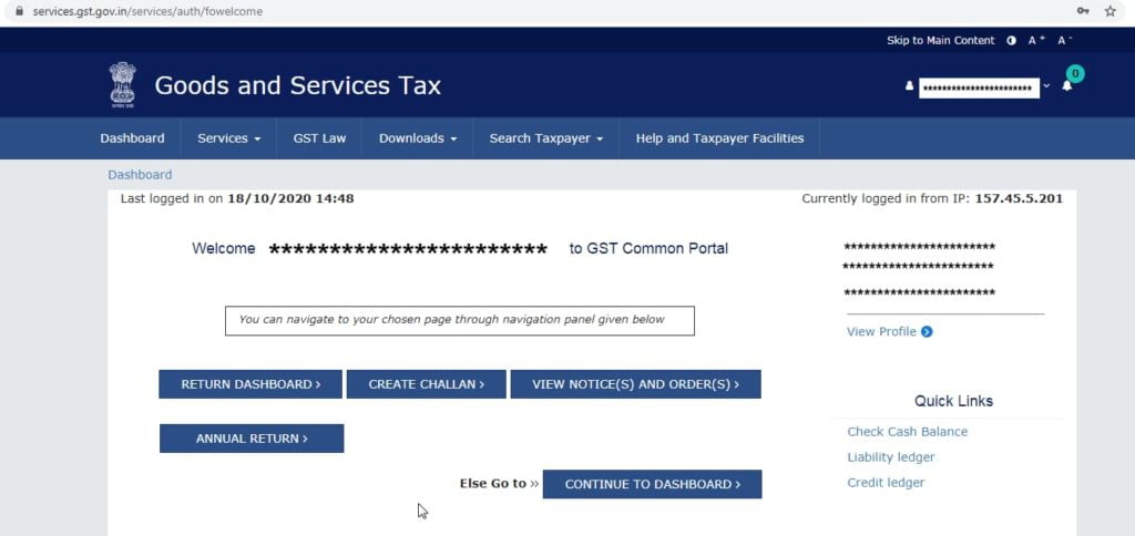 GSTR3B Return s Dashboard