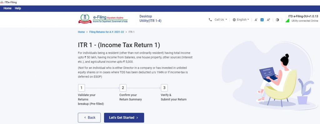 Income Tax Return ITR-1 Form