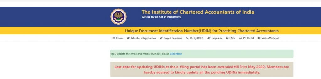 UDIN last date extended to 31st May 2022